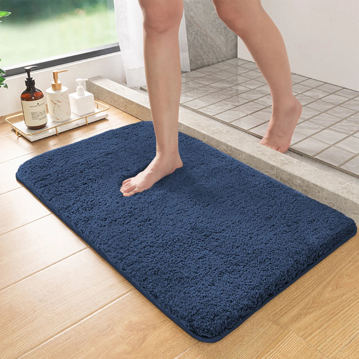 Fluffy Non-Slip Bathroom Mat – Absorbent Shaggy Rug for Bath, Shower & Entrance
