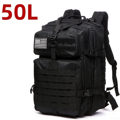 Tactical Nylon Backpack 25L / 50L – Waterproof MOLLE Rucksack for Hiking, Camping, Hunting & Outdoor Adventures