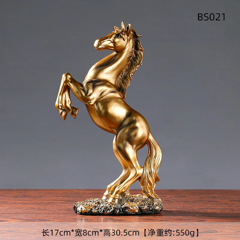 European Victory Horse Statue 640g – Galloping Animal Figurine, Luxury Living Room Decor, Office Desktop Gift
