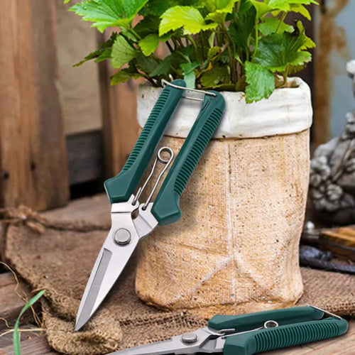 Stainless Steel Pruning Shears with Non-Slip Handle | Garden Scissors for Bonsai & Plant Trimming