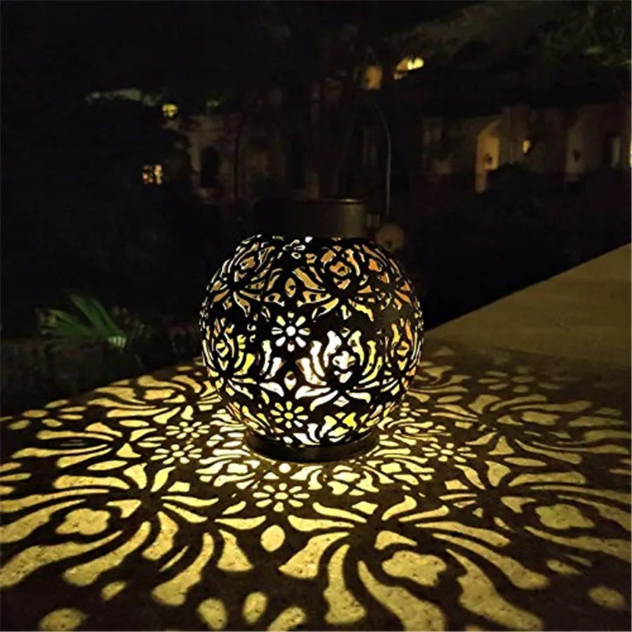 Solar Iron Art Garden Hanging Light, Waterproof LED
