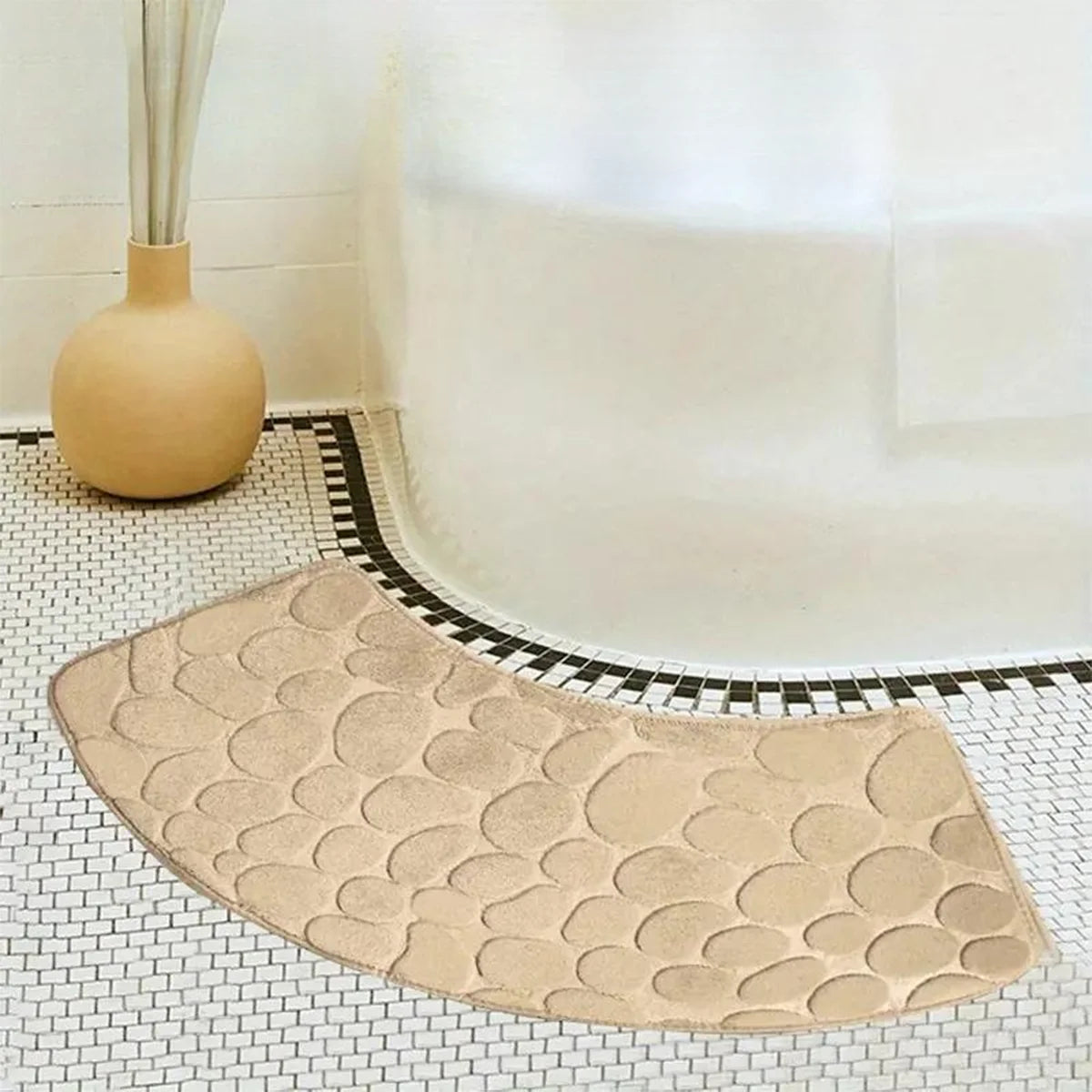 Curved Non-Slip Bathroom Runner Mat – Absorbent, Dirt-Resistant, 400x1000mm