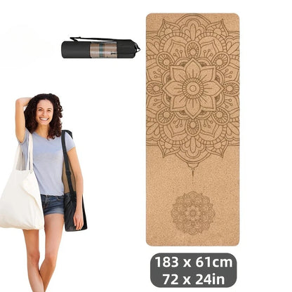 Mandala TPE Yoga Mat with Carrying Bag – 5mm Non-Slip, 183x61cm
