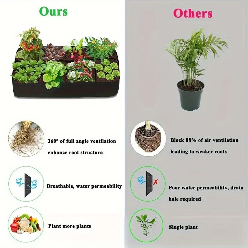 Extra Large 8-Grid Elevated Garden Bed | Durable Raised Planting Box for Vegetables & Flowers
