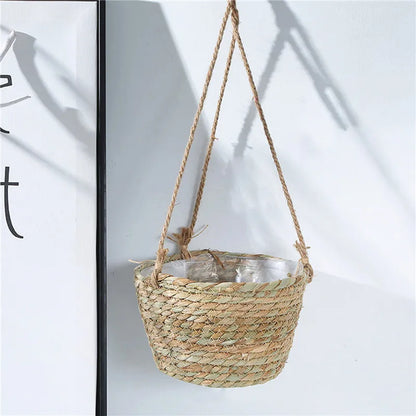 Hanging Planter Basket | Jute Rope Woven Plant Hanger for Indoor & Outdoor Decor