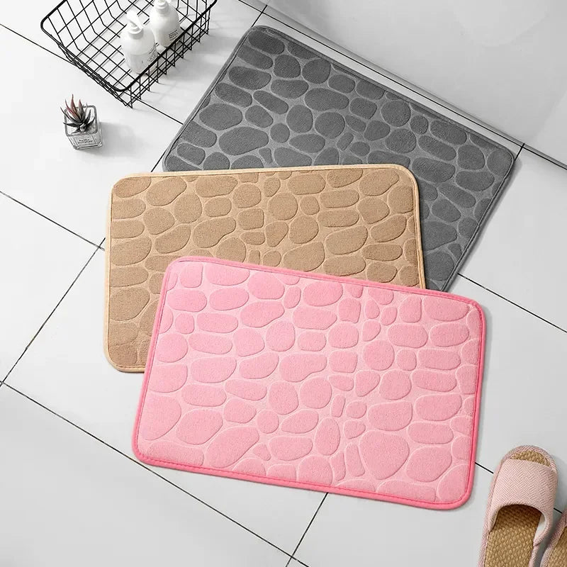Memory Foam Cobblestone Bath Mat