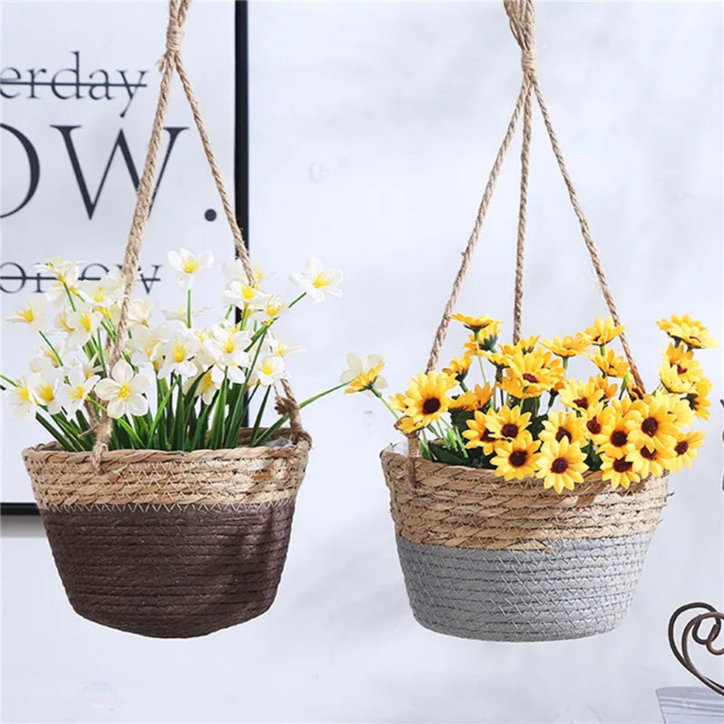 Hanging Planter Basket | Jute Rope Woven Plant Hanger for Indoor & Outdoor Decor