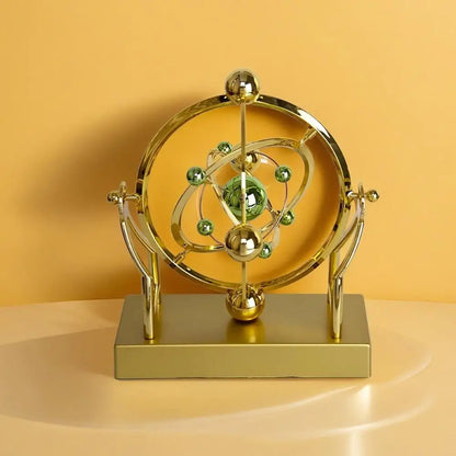 Celestial Orbit Pendulum Perpetual Motion Machine 22.9x22.5cm – Hypnotic Kinetic Art, Rotating Astronomy Sculpture, Desk Decor Gift