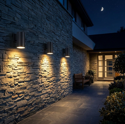 Outdoor Wall Light LED Waterproof IP65 Up Down Porch Lamp Aluminum Black Grey 12W Terrace Garden