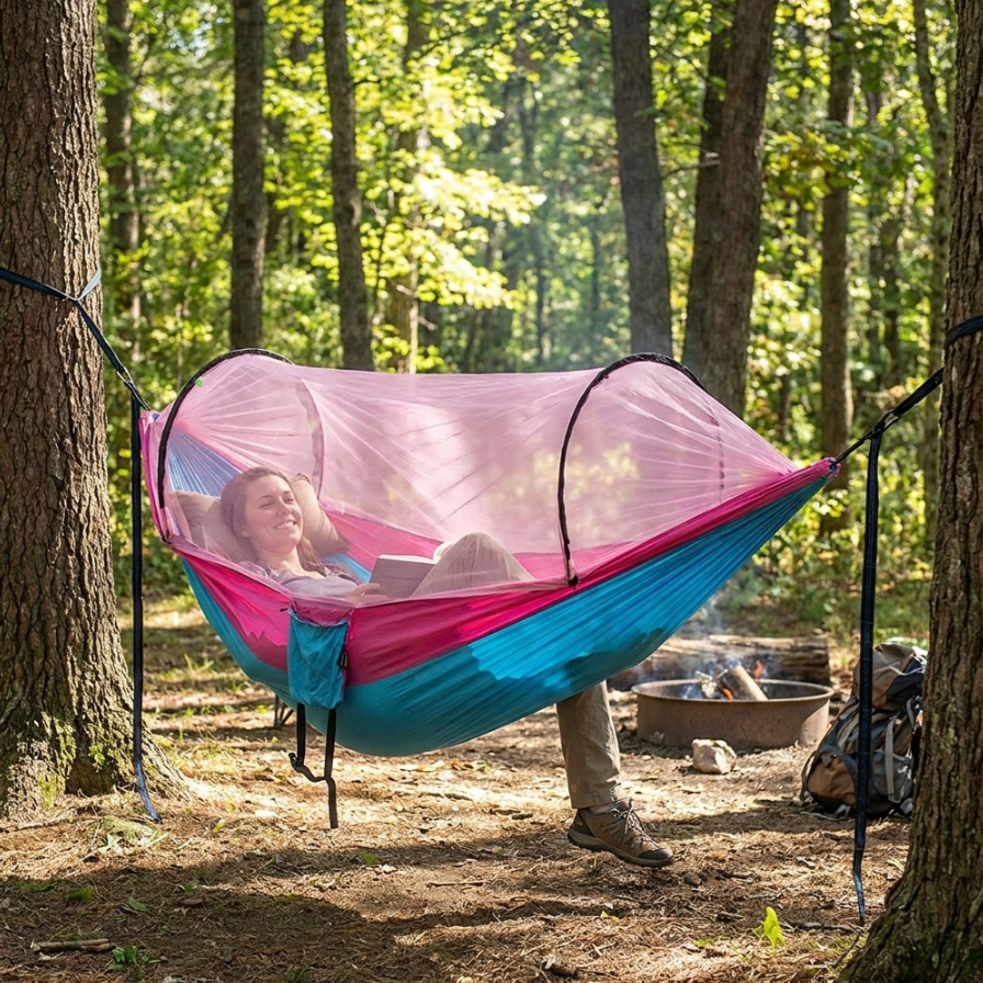 Nylon Hammock with Mosquito Net