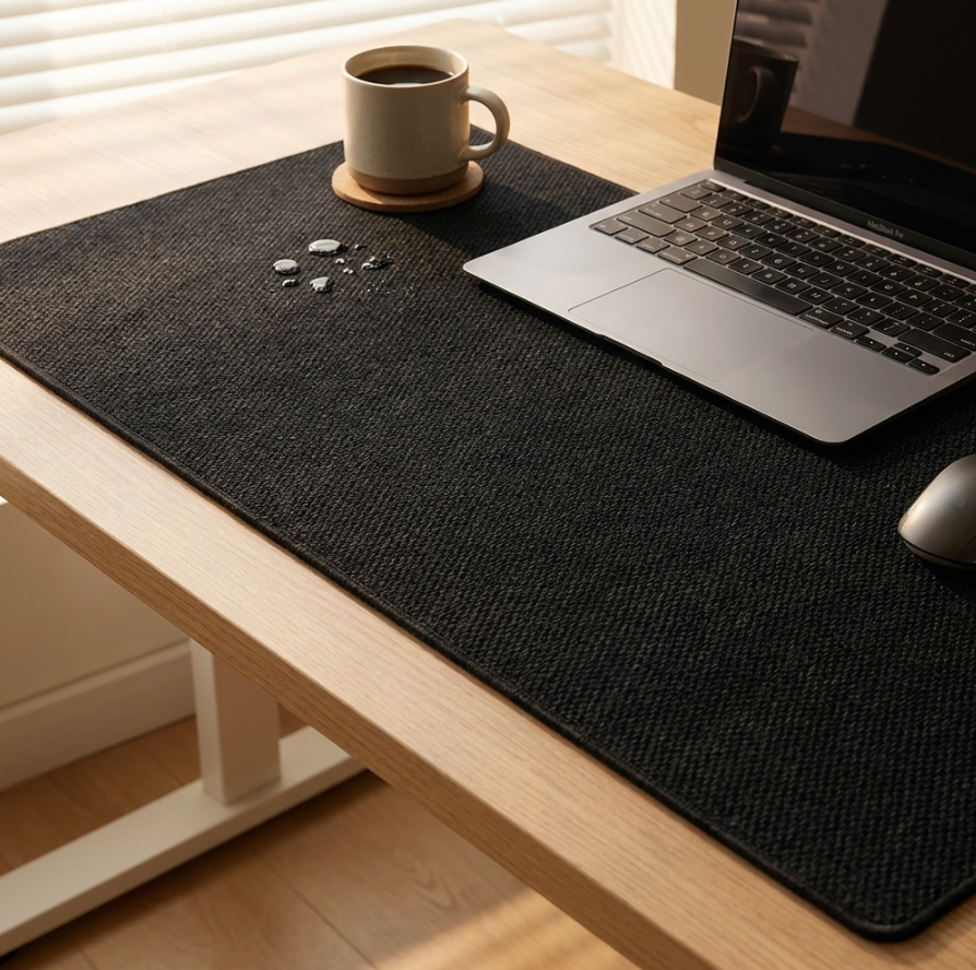 Linen Desk Mat – Waterproof, Anti-Slip & Heat Resistant