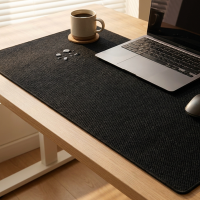 Linen Desk Mat – Waterproof, Anti-Slip & Heat Resistant