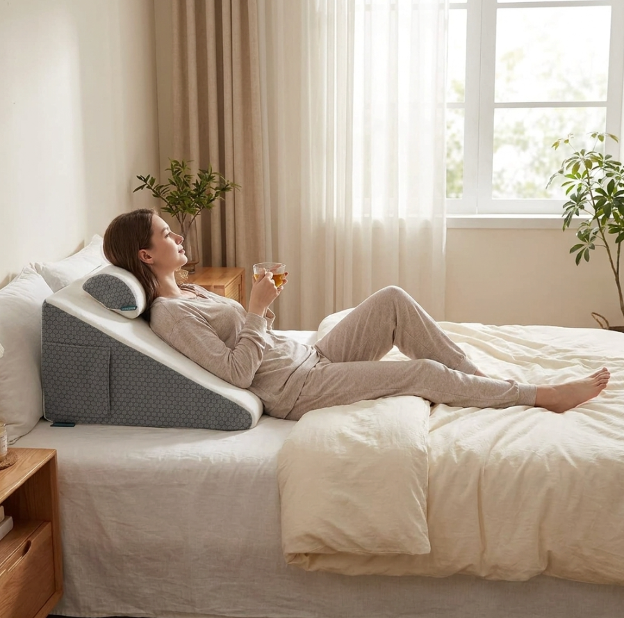 Wedge Pillow for Acid Reflux, Back & Neck Support