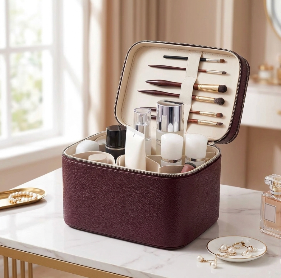 Double-Layer PU Makeup & Cosmetic Bag