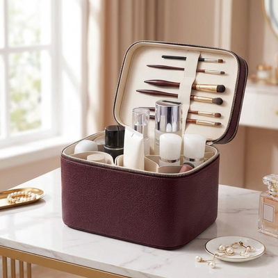 Double-Layer PU Makeup & Cosmetic Bag