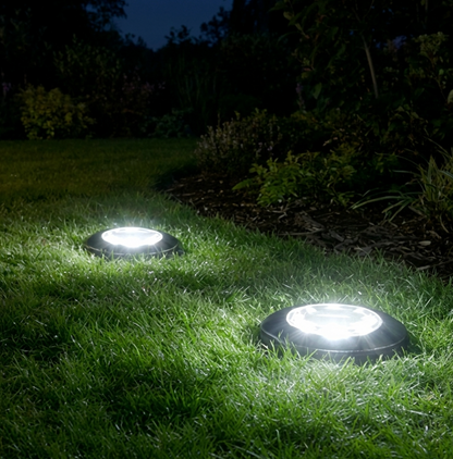 Solar Ground Lights 4-Pack – IP68 Waterproof LED Path & Garden Deck Lights