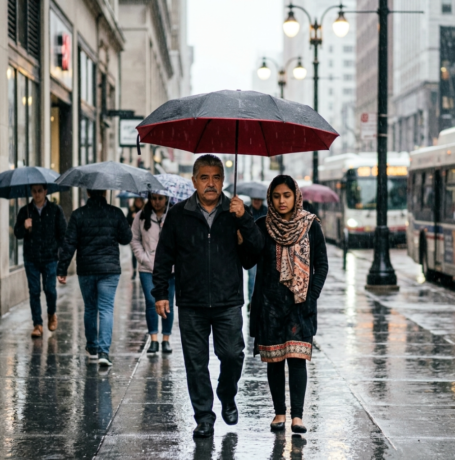 Double Layer Windproof Auto Open & Close Umbrella – 10-Rib Triple Fold