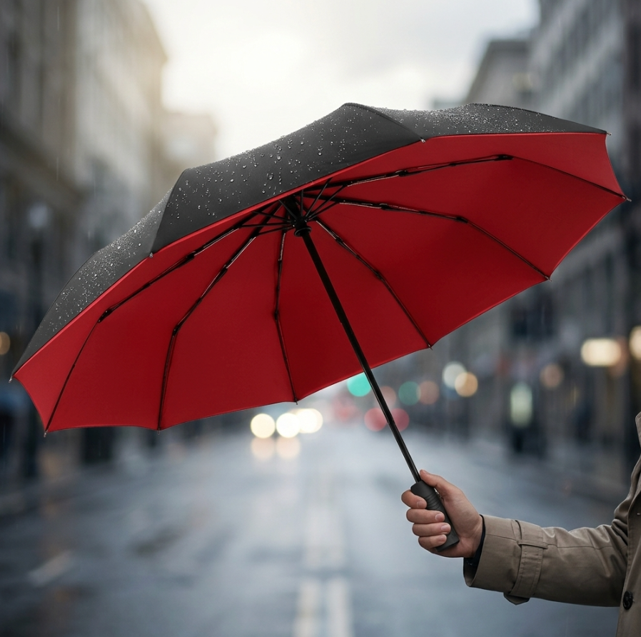 Double Layer Windproof Auto Open & Close Umbrella – 10-Rib Triple Fold