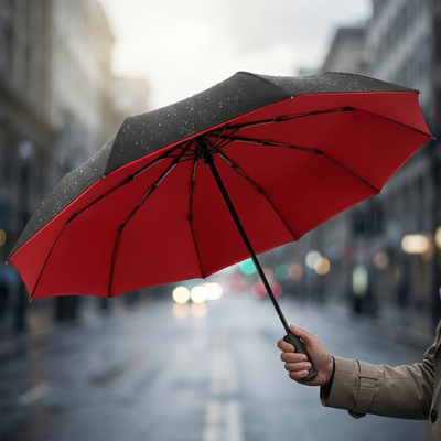 Double Layer Windproof Auto Open & Close Umbrella – 10-Rib Triple Fold