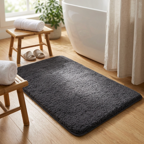 Fluffy Non-Slip Bathroom Mat – Absorbent Shaggy Rug for Bath, Shower & Entrance