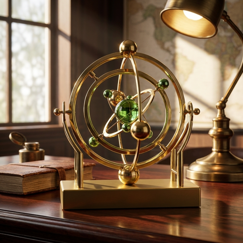 Celestial Orbit Pendulum Perpetual Motion Machine 22.9x22.5cm – Hypnotic Kinetic Art, Rotating Astronomy Sculpture, Desk Decor Gift