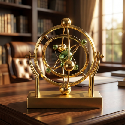 Celestial Orbit Pendulum Perpetual Motion Machine 22.9x22.5cm – Hypnotic Kinetic Art, Rotating Astronomy Sculpture, Desk Decor Gift