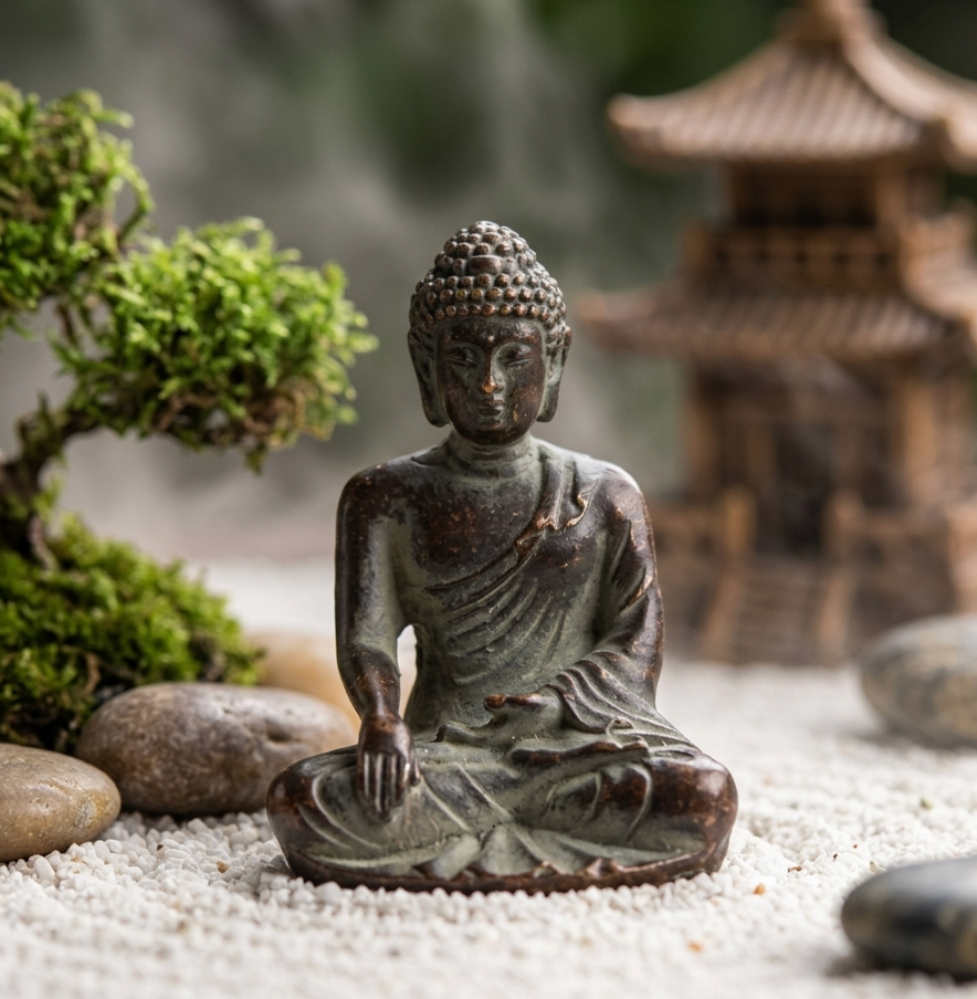 Pure Copper Shakyamuni Buddha Figurine 85g – Exquisite Brass Statue, Spiritual Home Decor, Mindful Gift