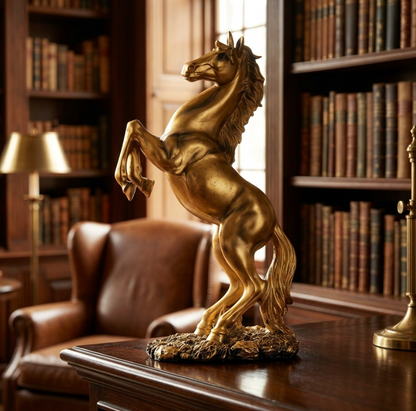 European Victory Horse Statue 640g – Galloping Animal Figurine, Luxury Living Room Decor, Office Desktop Gift