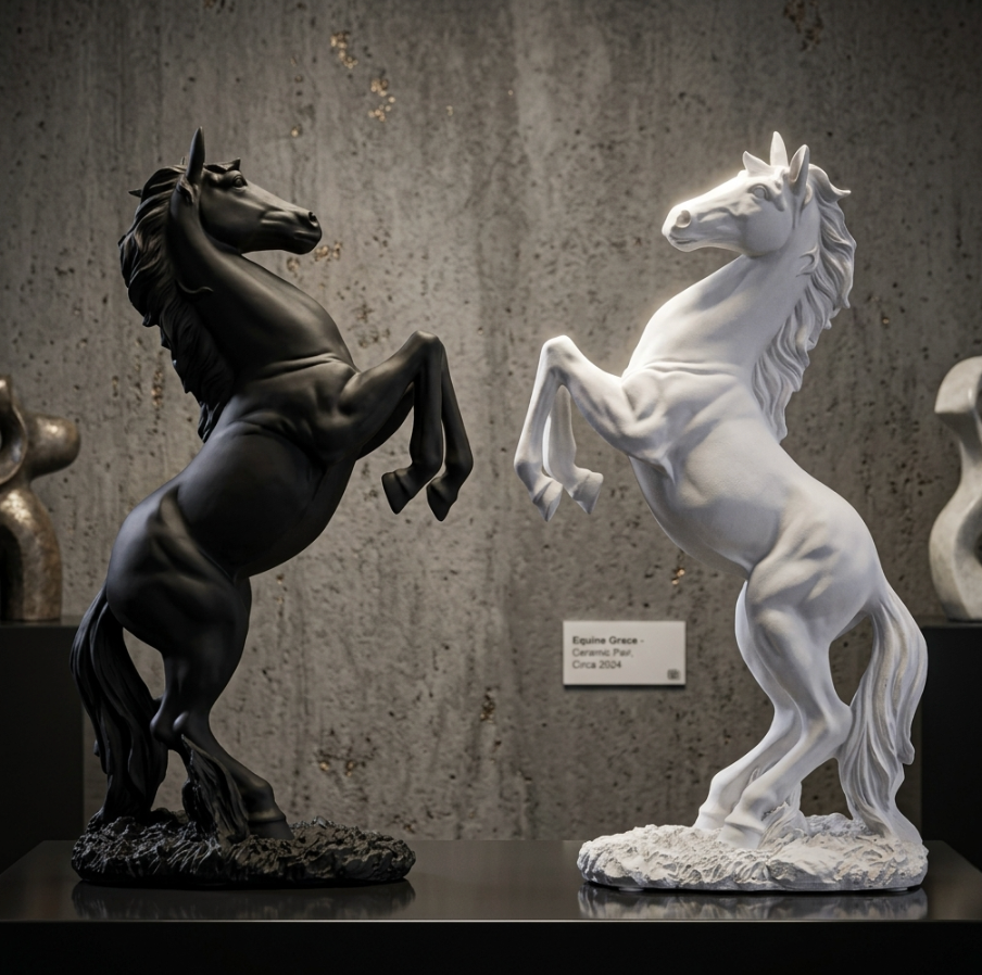 European Victory Horse Statue 640g – Galloping Animal Figurine, Luxury Living Room Decor, Office Desktop Gift