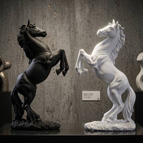 European Victory Horse Statue 640g – Galloping Animal Figurine, Luxury Living Room Decor, Office Desktop Gift