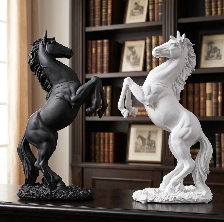 European Victory Horse Statue 640g – Galloping Animal Figurine, Luxury Living Room Decor, Office Desktop Gift