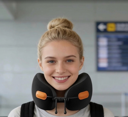 Memory Foam U-Shape Travel Neck Pillow – Portable Support for Airplane, Office & Home