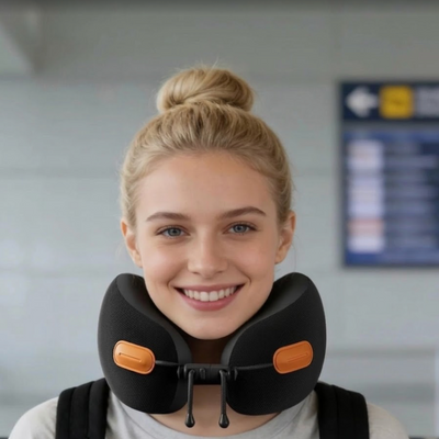 Memory Foam U-Shape Travel Neck Pillow – Portable Support for Airplane, Office & Home
