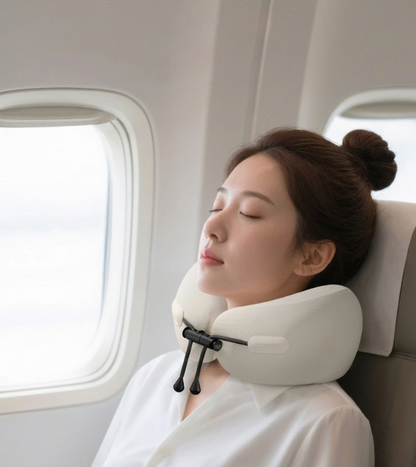Memory Foam U-Shape Travel Neck Pillow – Portable Support for Airplane, Office & Home
