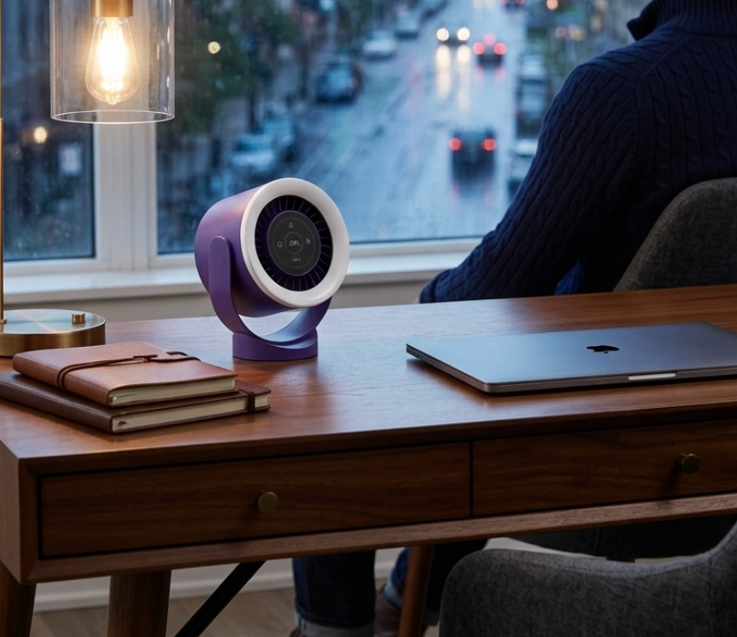 USB Desktop Fan - With Wall Mount