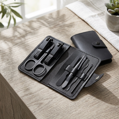 7-Piece Nail Clipper & Grooming Set - Stainless Steel Travel Kit