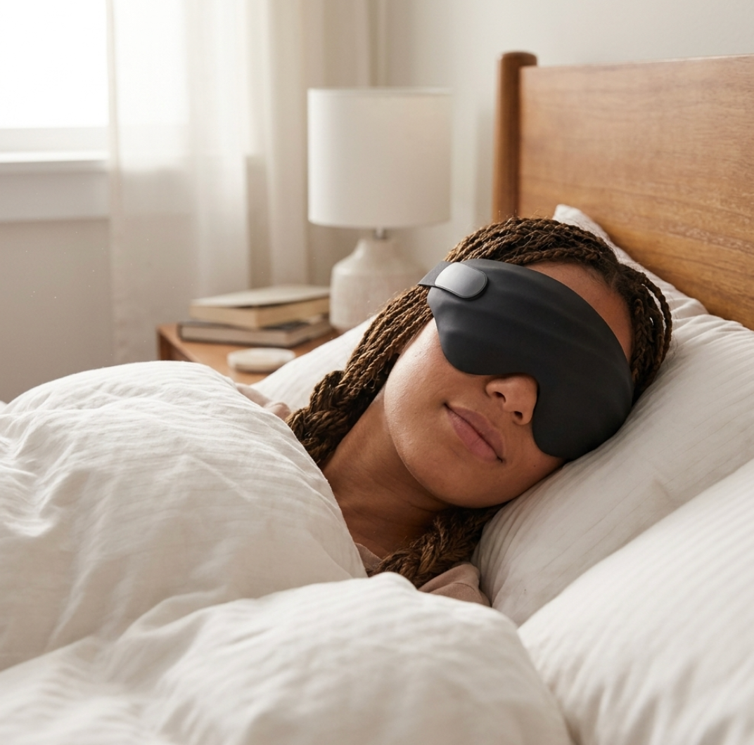 100% Blackout Sleep Mask - Total Darkness, Zero Eye Pressure Blindfold, Travel & Insomnia Relief for Men & Women