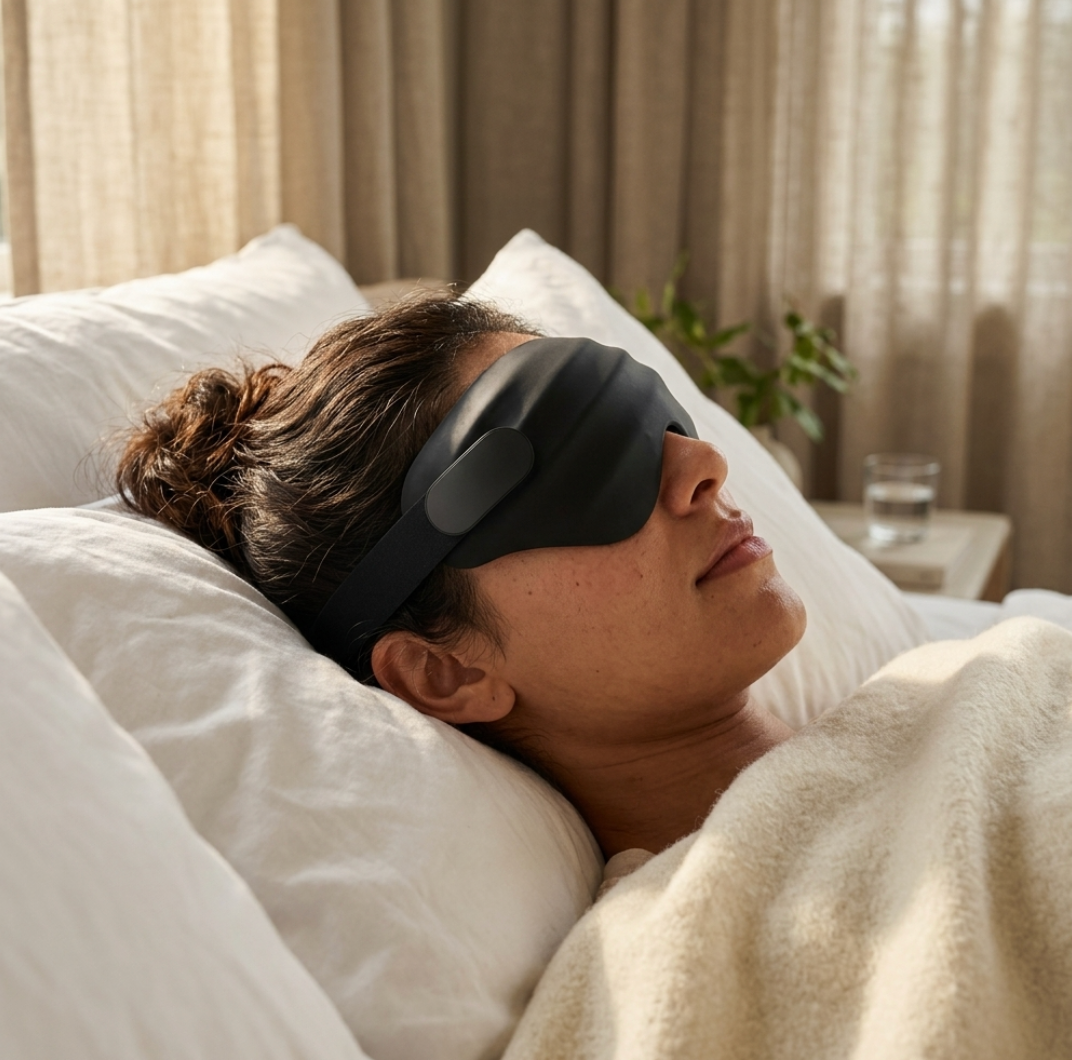 100% Blackout Sleep Mask - Total Darkness, Zero Eye Pressure Blindfold, Travel & Insomnia Relief for Men & Women