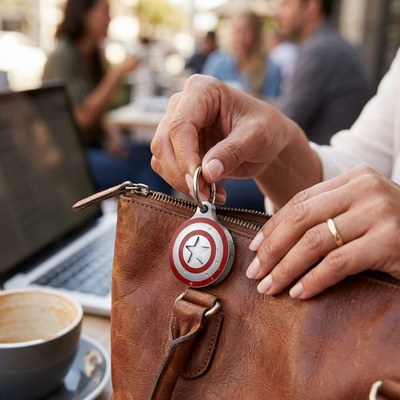 Metal AirTag Holder with Keychain – Waterproof IPX8 Shockproof Tracker Case for Keys, Wallet, Luggage, Pets & More