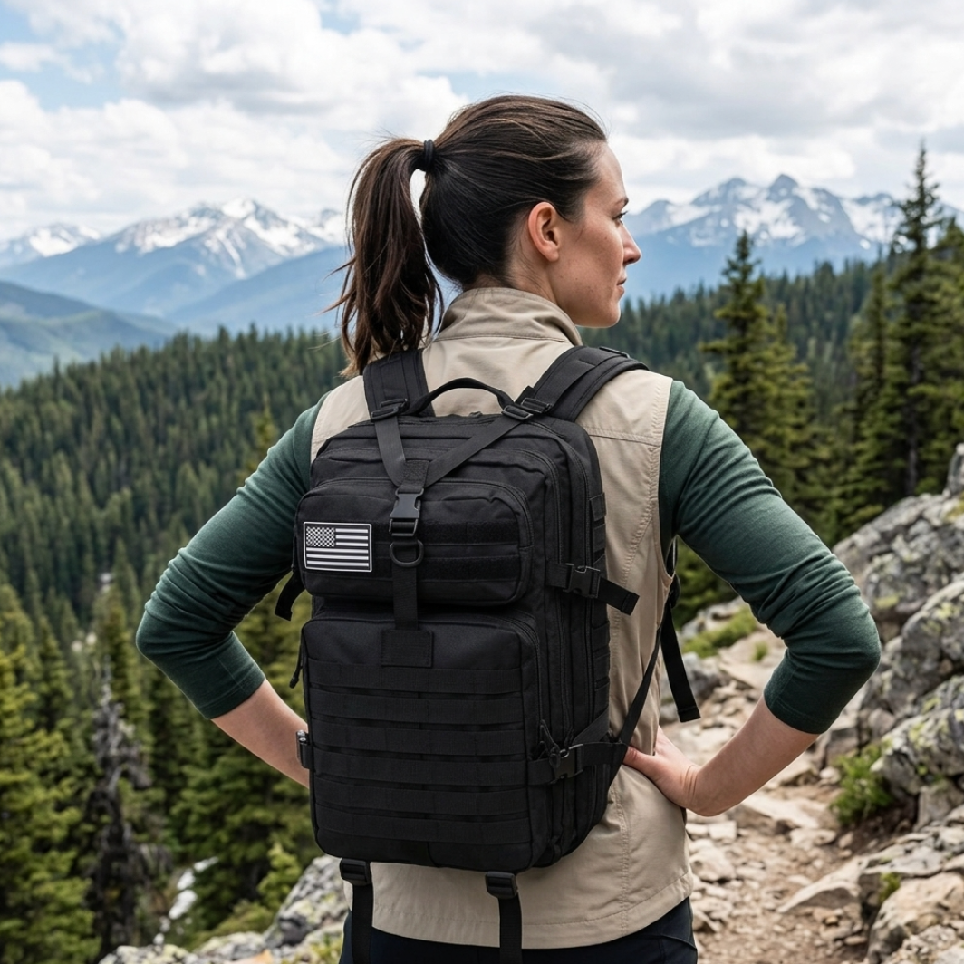 Tactical Nylon Backpack 25L / 50L – Waterproof MOLLE Rucksack for Hiking, Camping, Hunting & Outdoor Adventures