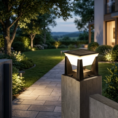 Solar Post Light with 3 Color Modes – IP65 Waterproof LED Pillar Lamp for Garden, Yard & Pathway, Auto On/Off
