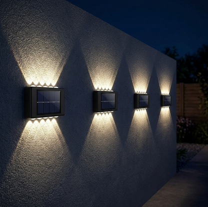 Solar LED Outdoor Wall Light – Waterproof Up & Down Glow Lamp for Garden, Fence, Stairs & Pathway, Warm or White Light
