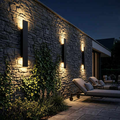 Outdoor LED Wall Lamp with Up & Down Light – IP65 Waterproof Aluminum, 24W, Black or White