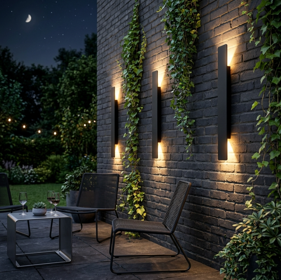 Outdoor LED Wall Lamp with Up & Down Light – IP65 Waterproof Aluminum, 24W, Black or White