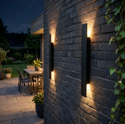 Outdoor LED Wall Lamp with Up & Down Light – IP65 Waterproof Aluminum, 24W, Black or White