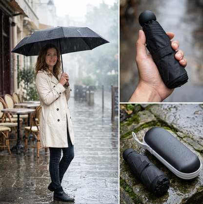 Compact Capsule Umbrella – Portable Sun & Rain Protection, Solid Color, Lightweight Travel Umbrella