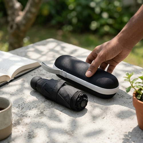 Compact Capsule Umbrella – Portable Sun & Rain Protection, Solid Color, Lightweight Travel Umbrella