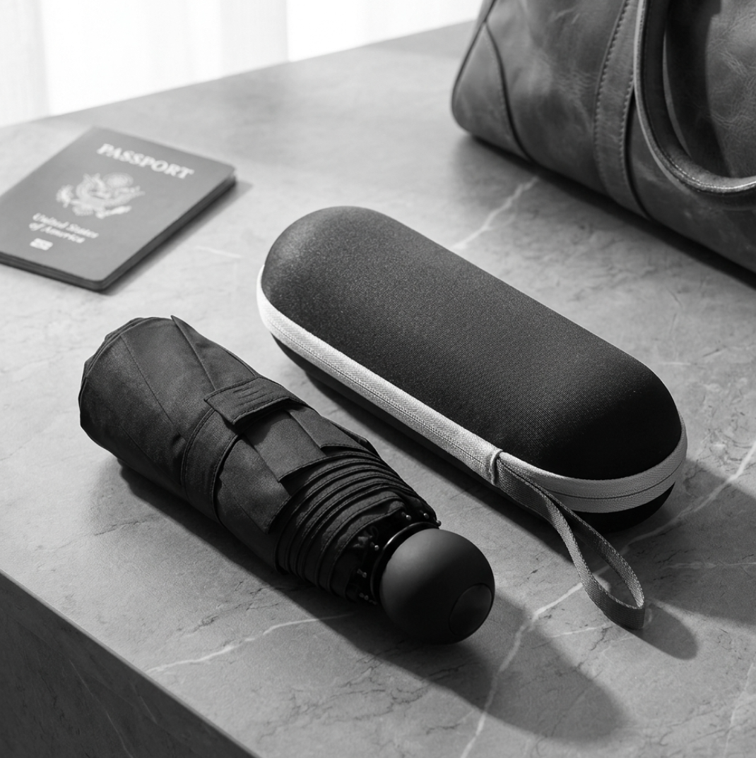Compact Capsule Umbrella – Portable Sun & Rain Protection, Solid Color, Lightweight Travel Umbrella