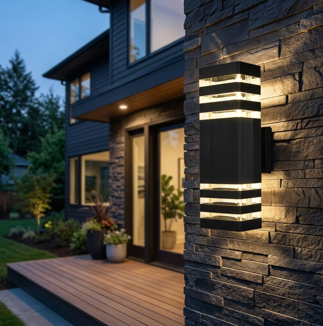 Outdoor LED Wall Light – Waterproof Up & Down Surface Mounted Lamp for Home, Porch & Garage, E27, 12W