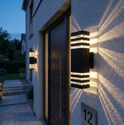 Outdoor LED Wall Light – Waterproof Up & Down Surface Mounted Lamp for Home, Porch & Garage, E27, 12W